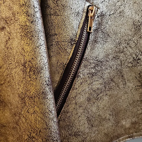 Rose Gold Metallic Gold Women's Crop Jacket From Anthropologie - Picture 5 of 10